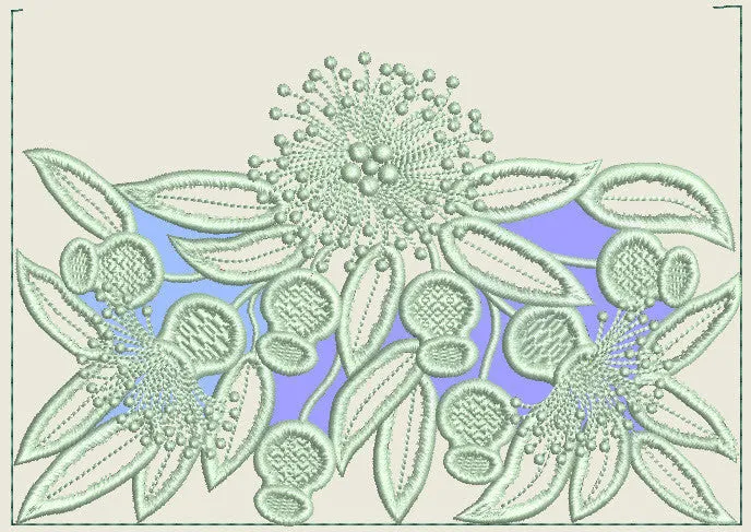 Reverse Applique 2 - Gum Blossoms and Nuts.