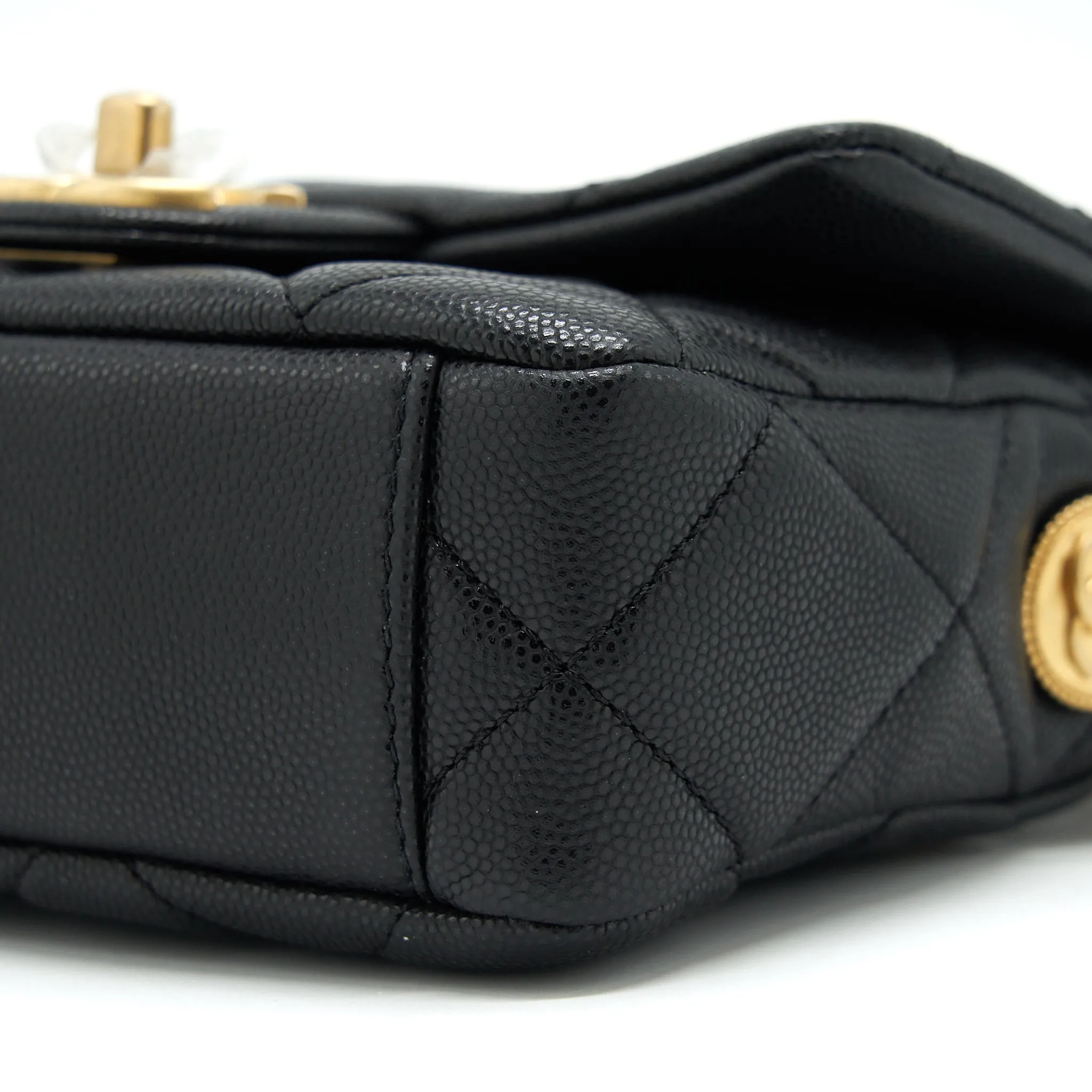 Robust  22A Chanel Small Bag Caviar Brushed (Microchip) Black Flap Positive testimonials