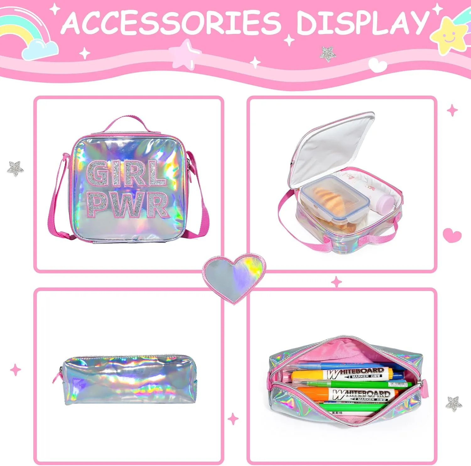 Rolling Backpack for Girls Kids Backpack with Wheels for Elementary Kindergarten Girls Wheeled Backpack Carry on Luggage Rolling Backpack with Lunch Bag