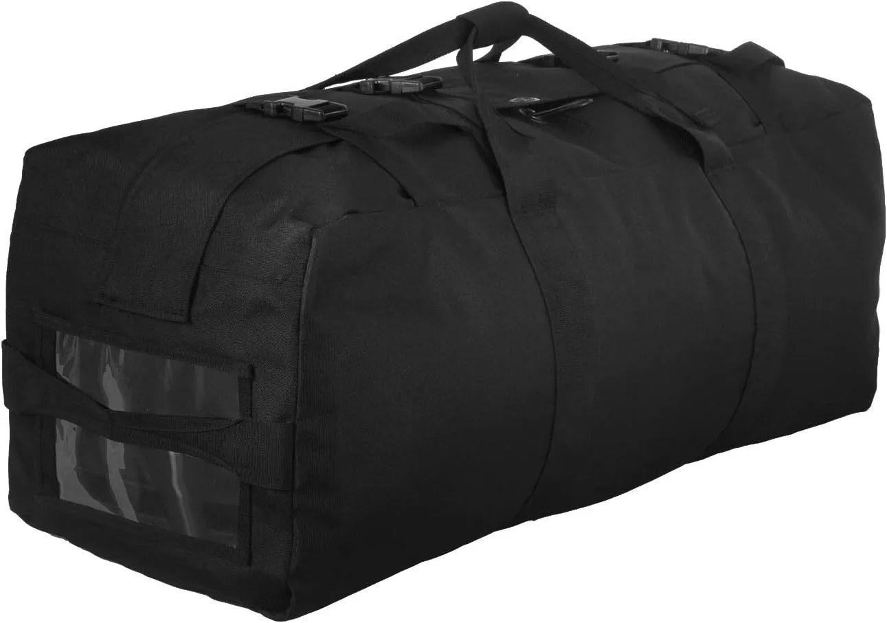 Rothco Enhanced Duffle Bag with Backpack Straps – Great for Travel, Camping, Sports, Gym, and More – 76L Storage Capacity – Black