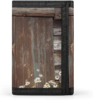 Rustic Horseshoe Barn Wallet Compact Trifold Wallet with Keychain Lightweight & Durable Purse for Outdoor