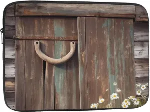 Rustic Horseshoe Barn Wooden Laptop Case 12 inch, Shockproof Protective Computer Sleeve Cover Water Resistant Laptop Bag Carrying Tablet Cover Briefcase Handbags Gifts for Men Women