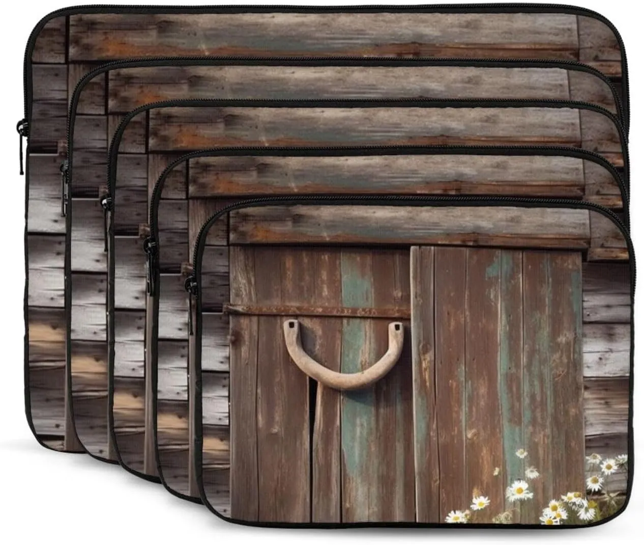 Rustic Horseshoe Barn Wooden Laptop Case 12 inch, Shockproof Protective Computer Sleeve Cover Water Resistant Laptop Bag Carrying Tablet Cover Briefcase Handbags Gifts for Men Women