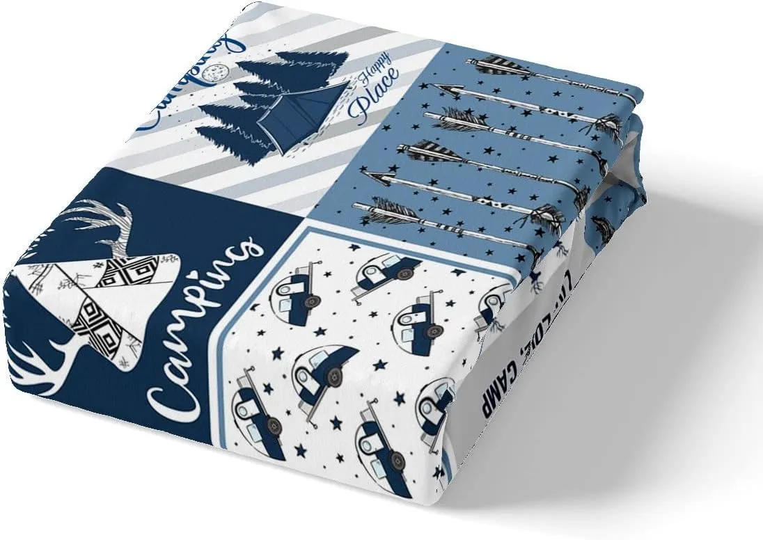 Rustic Modern Farmhouse Bedding Set King Teens Adult Camper Duvet Cover Happy Camping Car Comforter Cover for Kids Boys Girls Polar Bear Deer Animal Quilt Cover with 2 Pillow Cases Room Decor