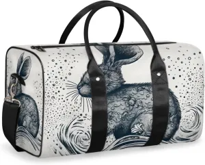 Rustic Rabbit Travel Duffle Bag for Women Men Gym Duffel Foldable Bag Waterproof Weekender Nature Farm Duffle Tote