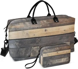 Rustic Warmth Texture Duffel Bag for Traveling, Gym Bags with Multiple Interior Pockets for Women Men Toiletry Purse Included 20.5”x 1.9” x 13.8”