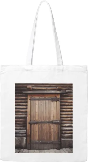 Rustic Wooden Door printed Canvas Shopping Bag Handbag tote bag