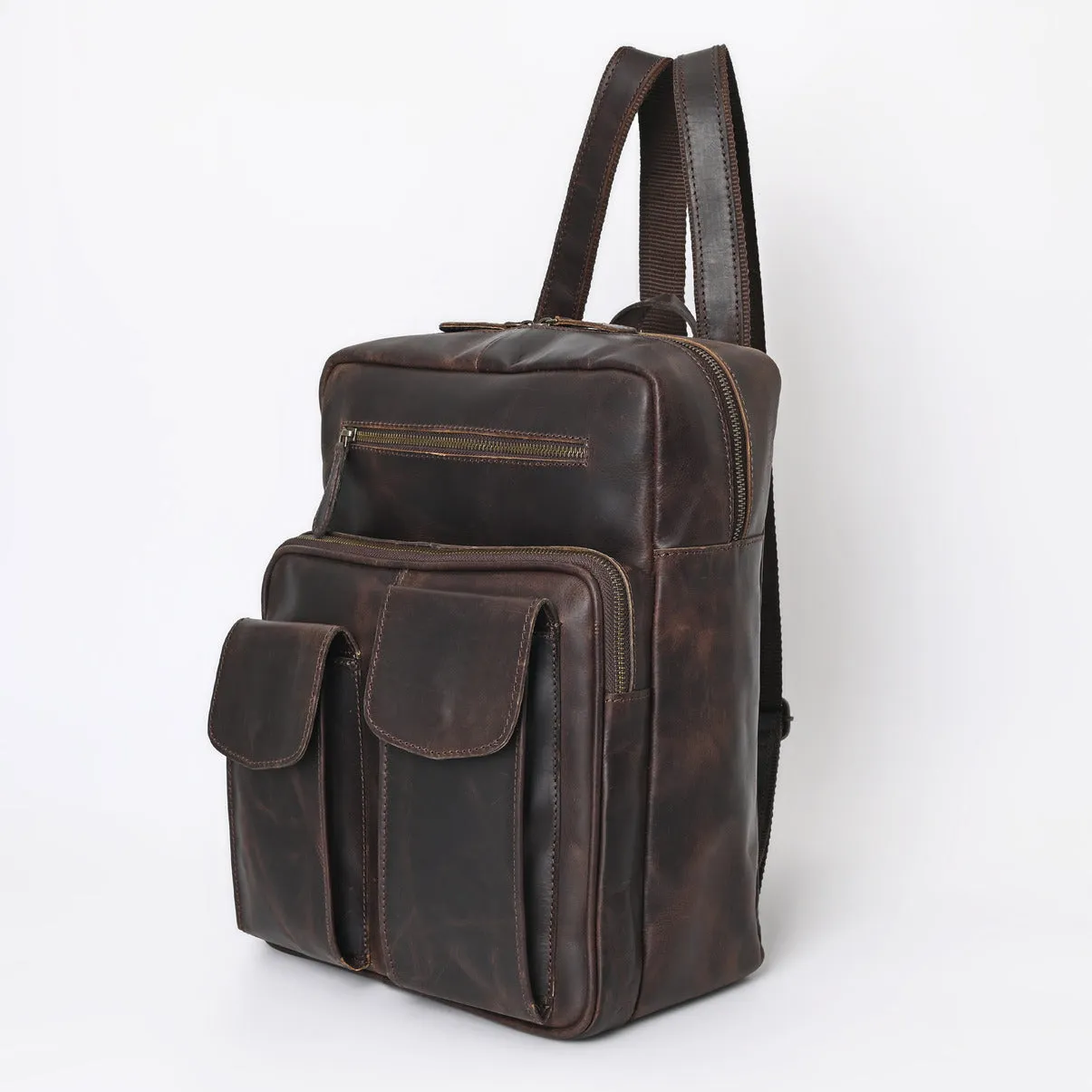 Rusty Hunter Leather Backpack Bag