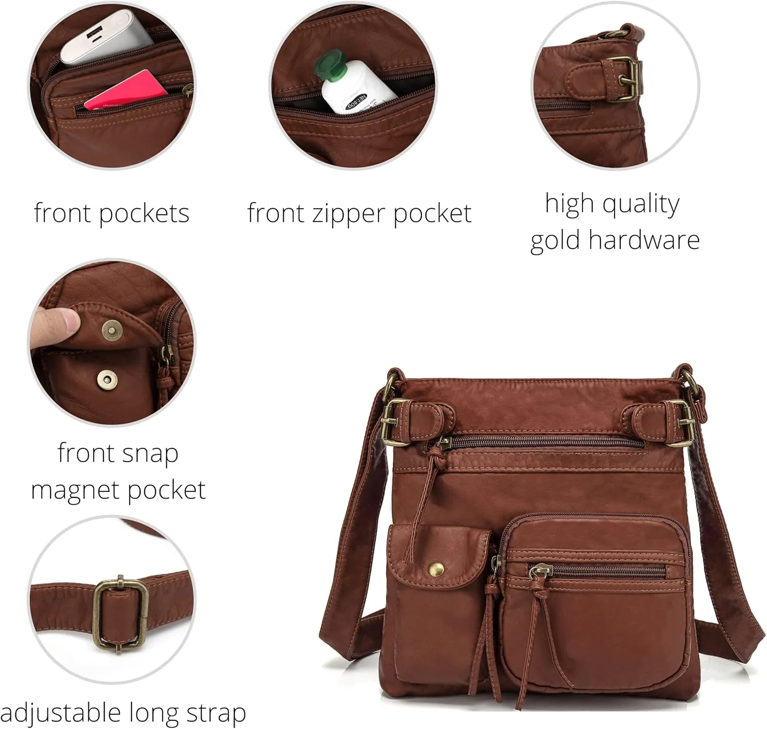 Scarleton Crossbody Bags for Women Purses and Handbags Multi Pocket Shoulder Bag Faux Leather Small, H1833