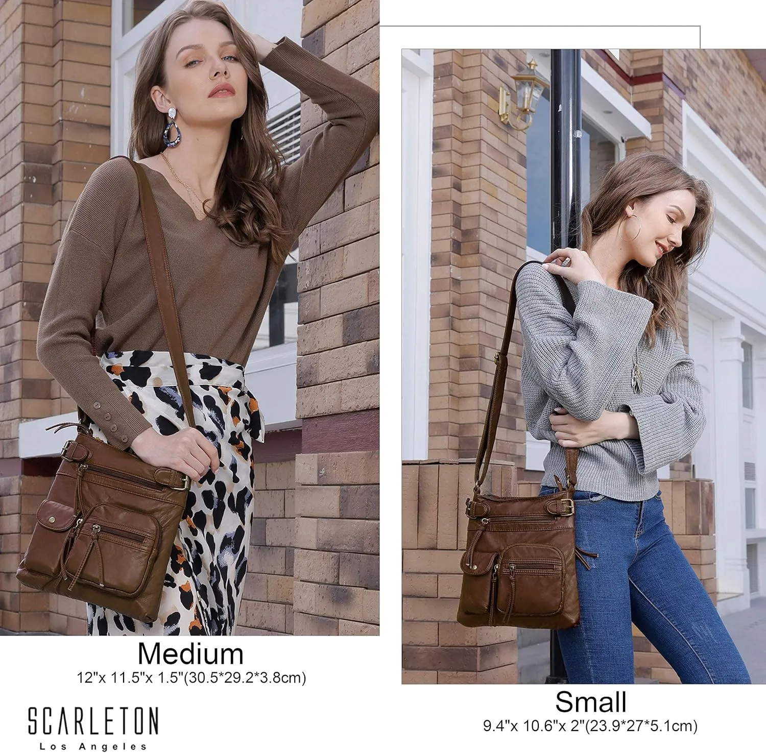 Scarleton Crossbody Bags for Women Purses and Handbags Multi Pocket Shoulder Bag Faux Leather Small, H1833