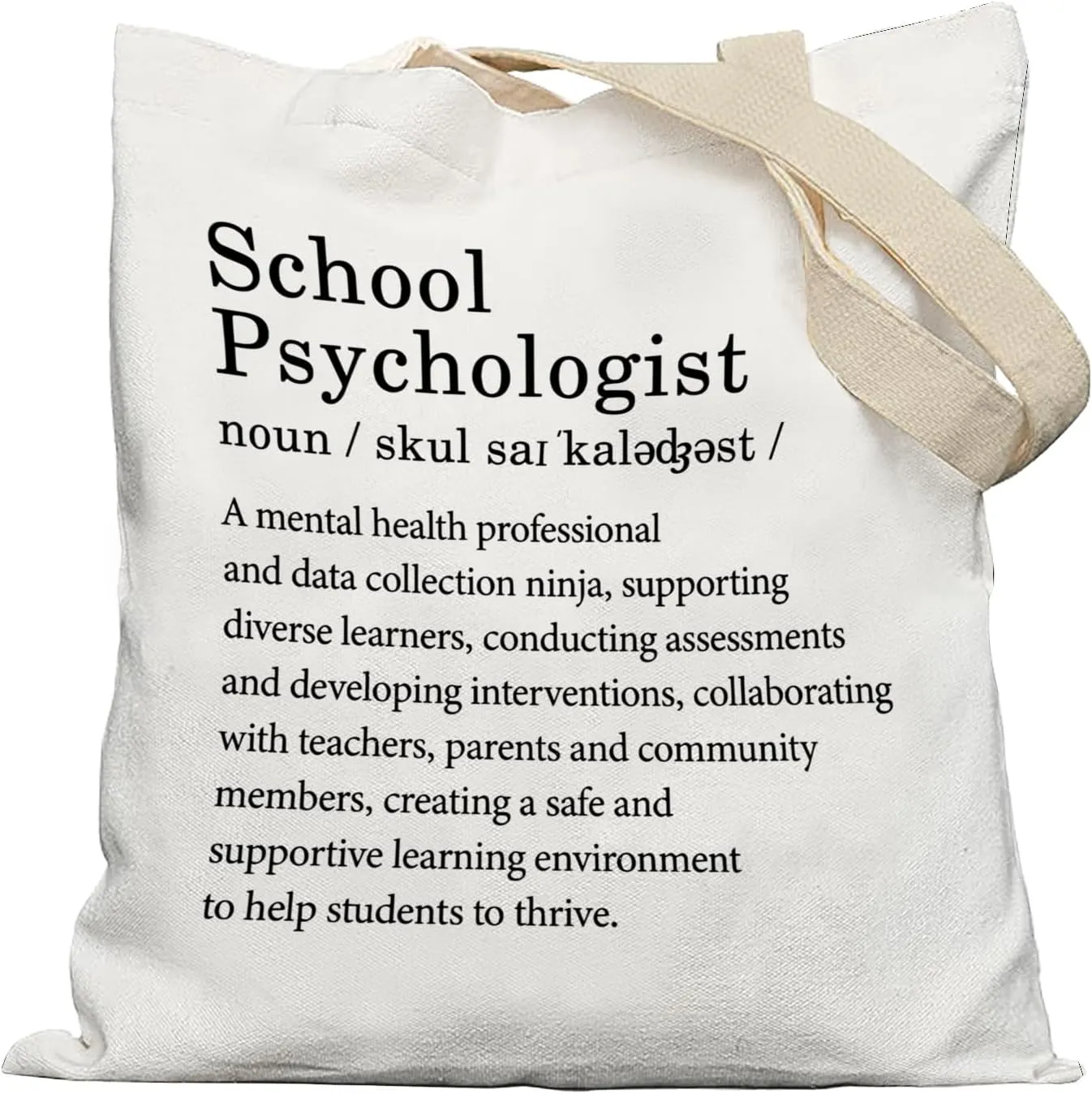 School Psychologist Tote Bag, Appreciation Gifts Thank You Gifts for School Psychologist Counselor Therapist, Psychologist Office Must Haves, Reusable Grocery Bags Shopping Bags