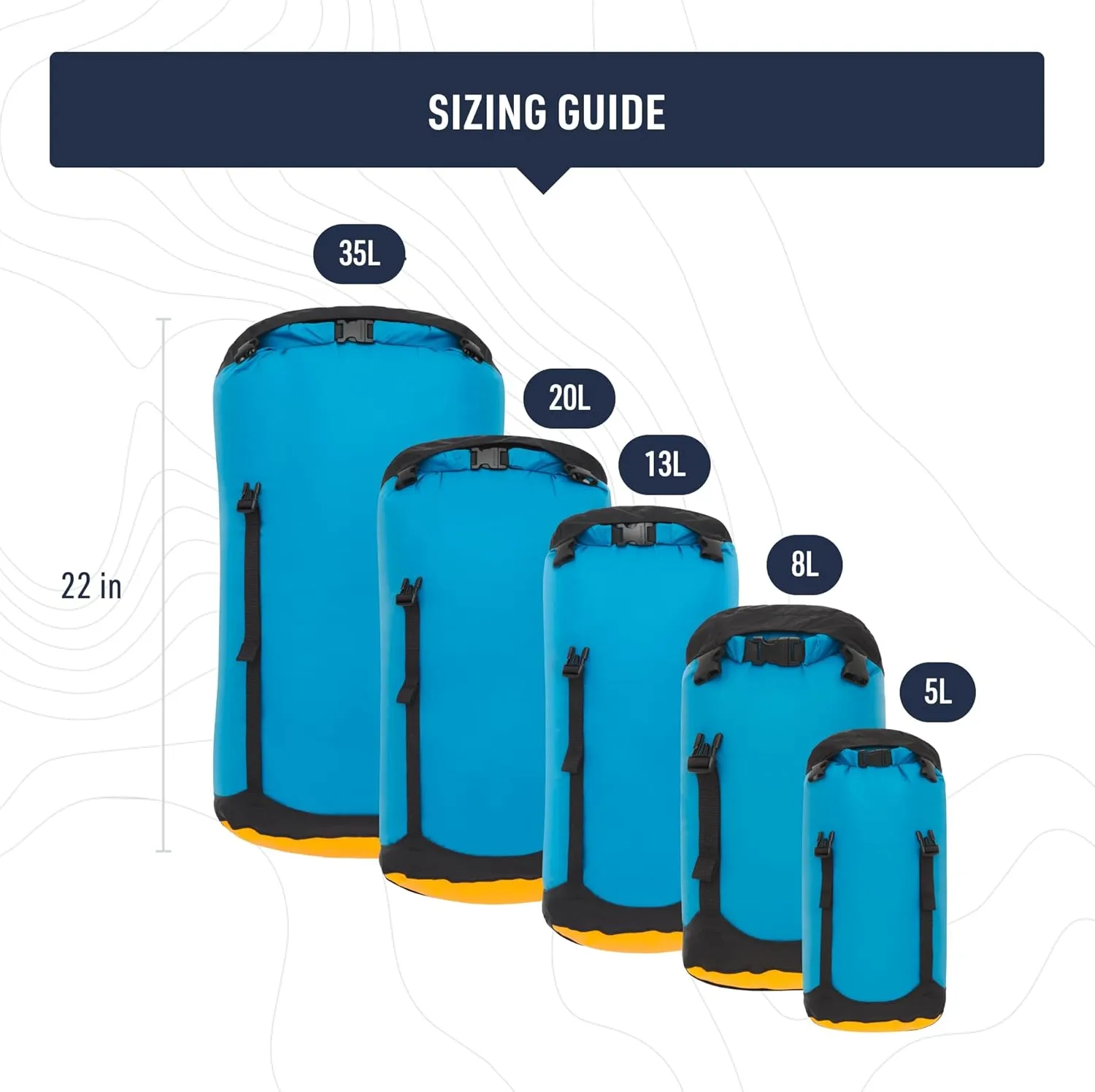 Sea to Summit eVac Compression Dry Bag, Waterproof Compression Sack, 35 Liter, Turkish Tile Blue
