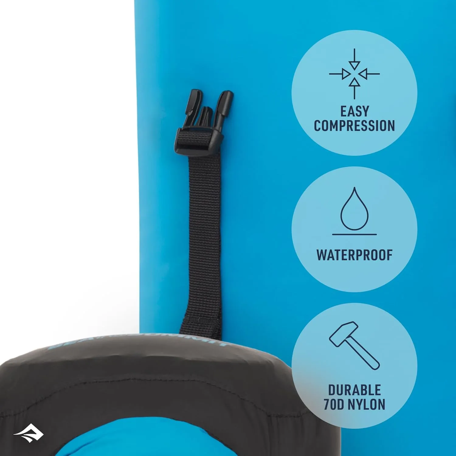 Sea to Summit eVac Compression Dry Bag, Waterproof Compression Sack, 35 Liter, Turkish Tile Blue