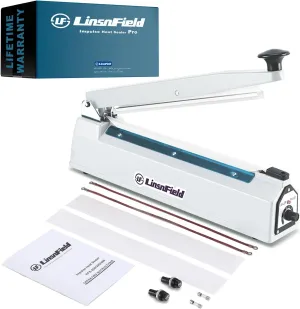 Sealer Pro - 20 inch - 5mm Sealing Width Impulse Heat Sealer Manual - Most Heavy Duty for Strong, Secure Sealing for Long Term Food Storage Heat Sealer Machine for All Bags (White)