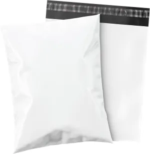 Shop4Mailers 14.5 x 19 Glossy White Plastic Self Seal Poly Mailer Flat Bags Waterproof Shipping Envelope 2.17 Mil for Apparel, Clothes, Shirts, Books – Permanent Adhesive Seal (100 Pack)