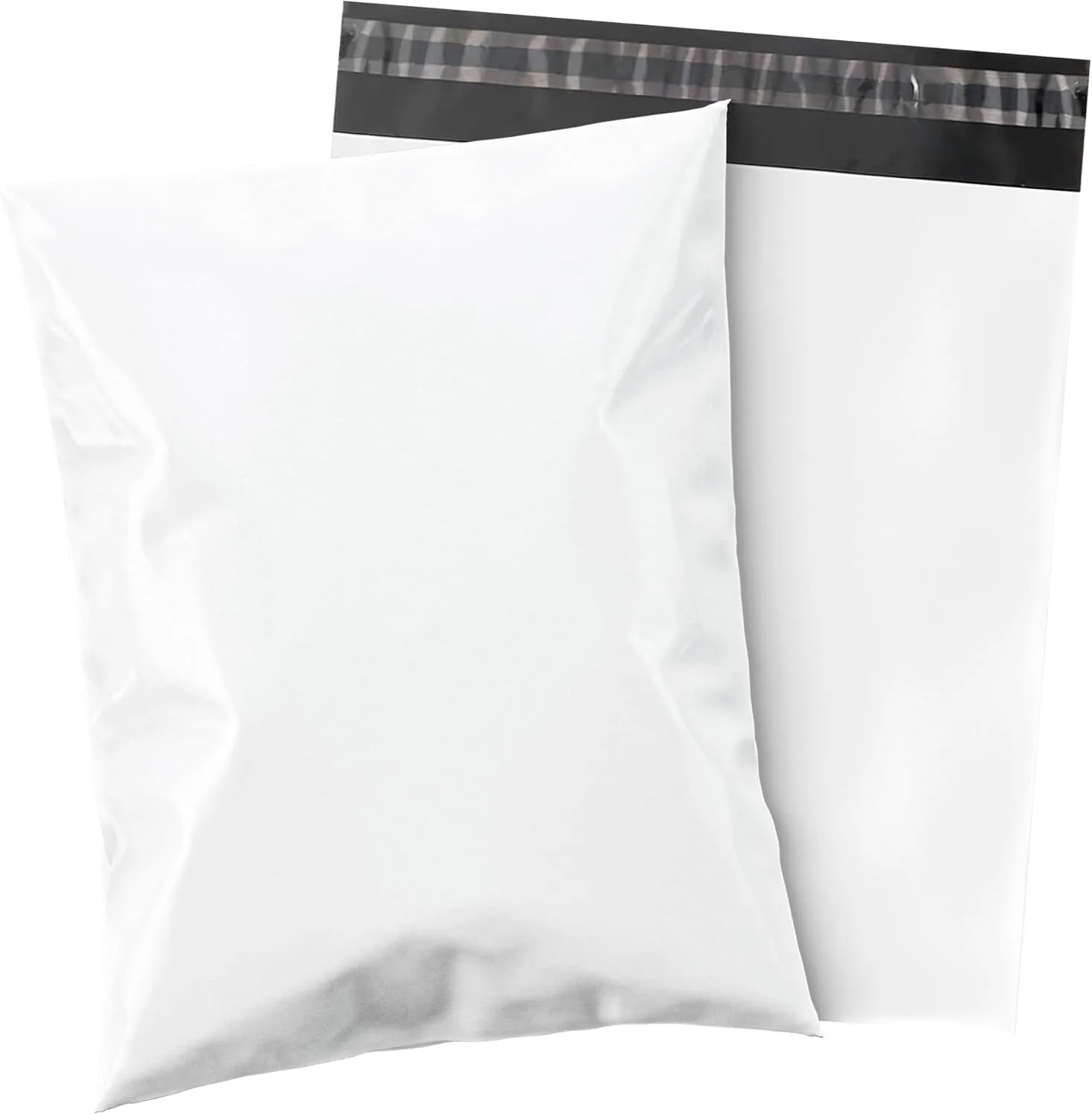 Shop4Mailers 14.5 x 19 Glossy White Plastic Self Seal Poly Mailer Flat Bags Waterproof Shipping Envelope 2.17 Mil for Apparel, Clothes, Shirts, Books – Permanent Adhesive Seal (100 Pack)