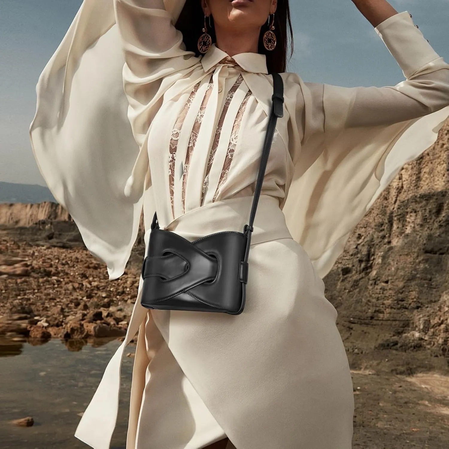 Shoulder Bag Purse PU Crossbody Bucket Bags Small Trendy Designer Luxury Handbag Faux Leather Satchel for Women