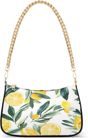 Shoulder Bags for Women Lemon Grass Pattern Hobo Tote Handbag Small Clutch Purse with Zipper Closure