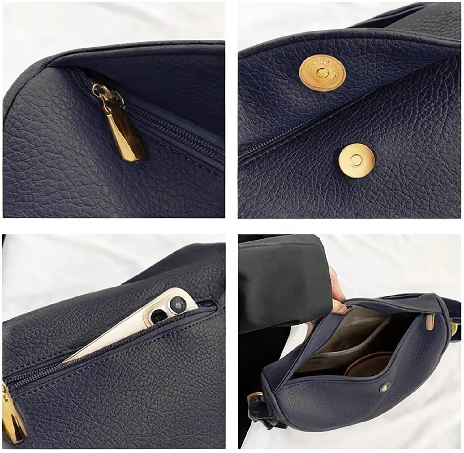 Shoulder Bags for Women Vegan Leather Purse Trendy Crossbody Bag Dumpling Purses Tote Handbags with Zip
