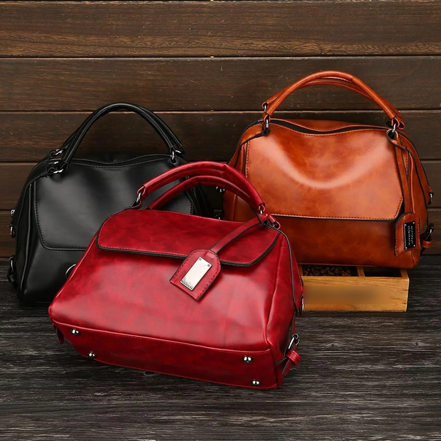 Shoulder Bags Ladies Shoulder Bag, Pu Leather Handbag Ladies Handbag, Cross-Body Simple Multifunctional Handbag(Black)