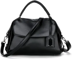 Shoulder Bags Ladies Shoulder Bag, Pu Leather Handbag Ladies Handbag, Cross-Body Simple Multifunctional Handbag(Black)