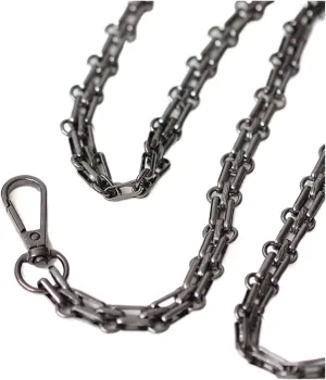 Shoulder Strap 40/60/80/90/100/110/120/130/140cm Shoulder Crossbody Bag with Replacement Chain Gun Black 12mm Three-row Buckle Metal Chain Bag Chain Bag Strap Crossbody Handbag Replacement Strap(90cm)