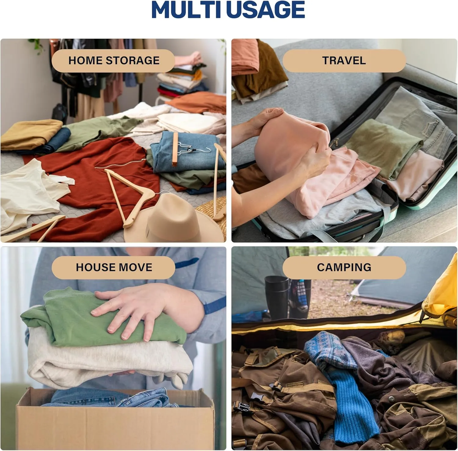 Simple Deluxe 20 Pack Space Saver Bags (4 Jumbo/4 Large/4 Medium/4 Small/4 Roll M) Vacuum Storage Bags, Vacuum Seal Bags with Hand Pump for Comforters, Blankets, Bedding, Pillows and Clothes