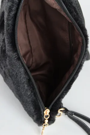 Simple Faux Fur Cross Body Clutch