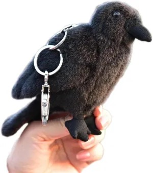 Simulated Crow Plush Pendant Filled with Animal Crow Keychain Doll Bird Hanging Bag Jewelry Festival Gift