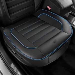 Skechers Car Seat Cover,Memory Foam Luxury Faux Leather Front Bottom Seat Cushion Cover,Universal Anti-Slip and Wrap Around The Bottom with Storage Bags,Suitable for Most Vehicles-1 Piece,Blue
