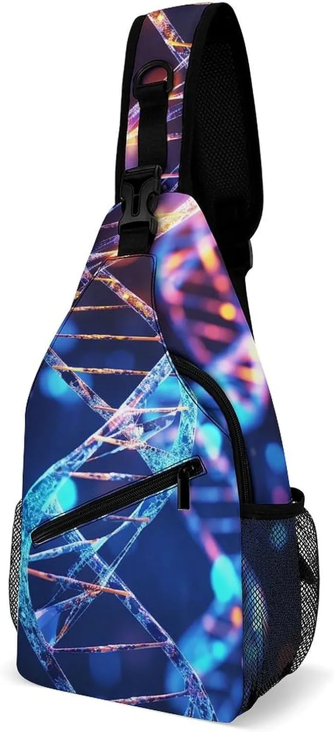 Sling Bags DNA Genetic Helix Chest Bag for Men Women Shoulder Bag for Travel Sport Chest Pack