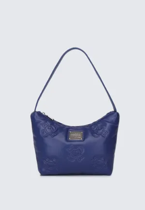 Smiley Happy Flower Shoulder Bag (Navy)
