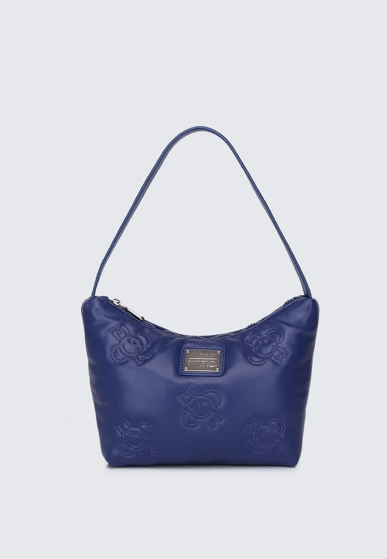 Smiley Happy Flower Shoulder Bag (Navy)