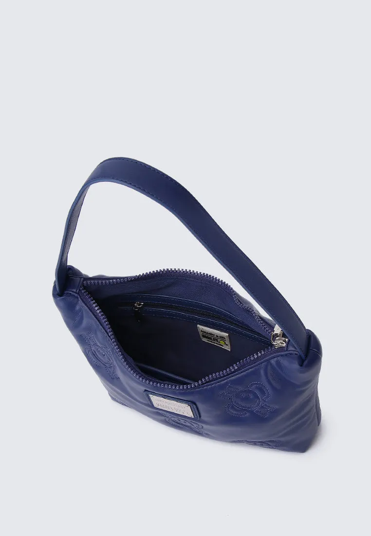 Smiley Happy Flower Shoulder Bag (Navy)