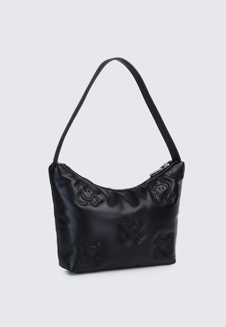 Smiley Happy Flower Shoulder (Black)