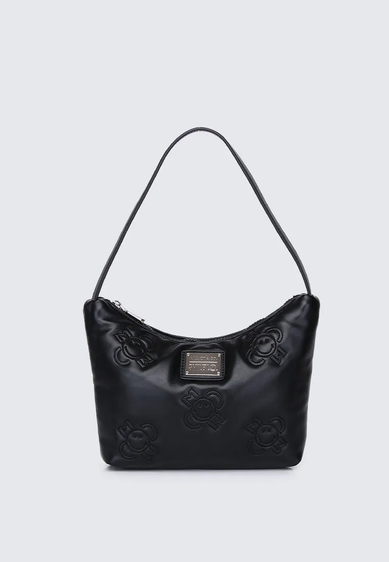 Smiley Happy Flower Shoulder (Black)