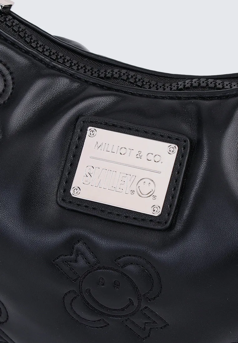 Smiley Happy Flower Shoulder (Black)