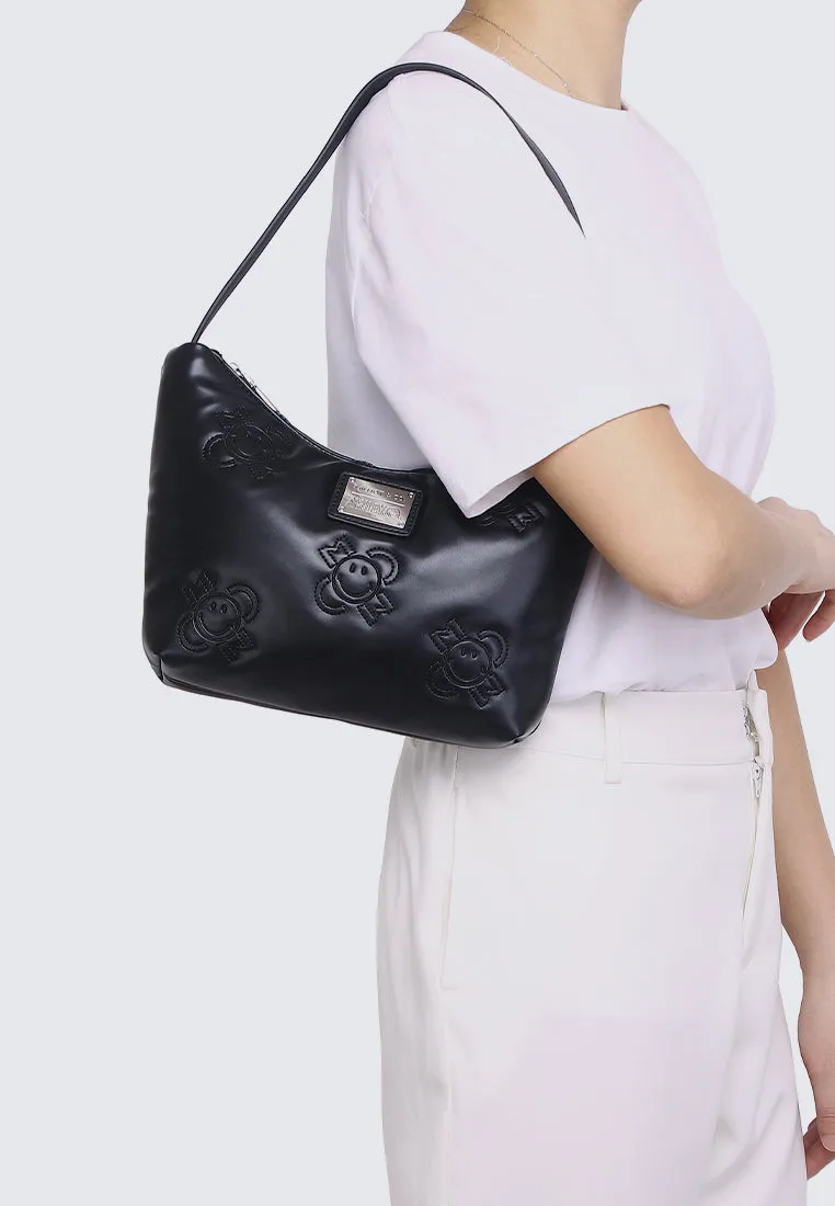 Smiley Happy Flower Shoulder (Black)