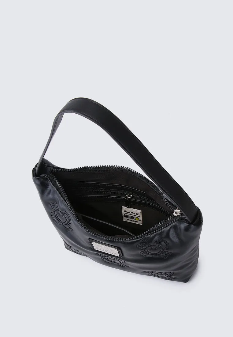 Smiley Happy Flower Shoulder (Black)