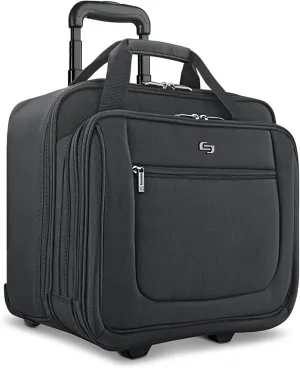Solo New York Bryant Rolling Laptop Bag with Wheels,Fits Up to 17.3-Inch Laptop,Travel Friendly Wheeled Briefcase for Women and Men with Telescoping Handle, Black, 14" x 16.8" x 5" (PT136-4)