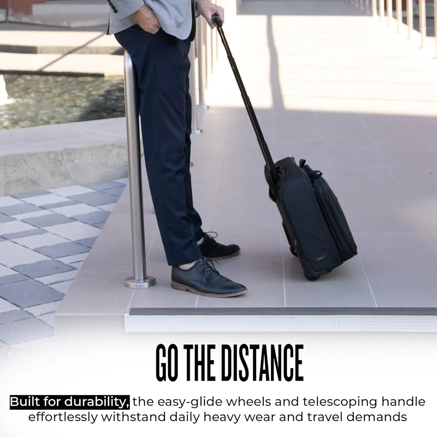 Solo New York Bryant Rolling Laptop Bag with Wheels,Fits Up to 17.3-Inch Laptop,Travel Friendly Wheeled Briefcase for Women and Men with Telescoping Handle, Black, 14" x 16.8" x 5" (PT136-4)