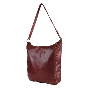 Spaghetti Western Swc142Acg Hobo Vintage Handmade Drum Dyed Genuine European Cowhide Leather Women Bag Western Handbag Purse