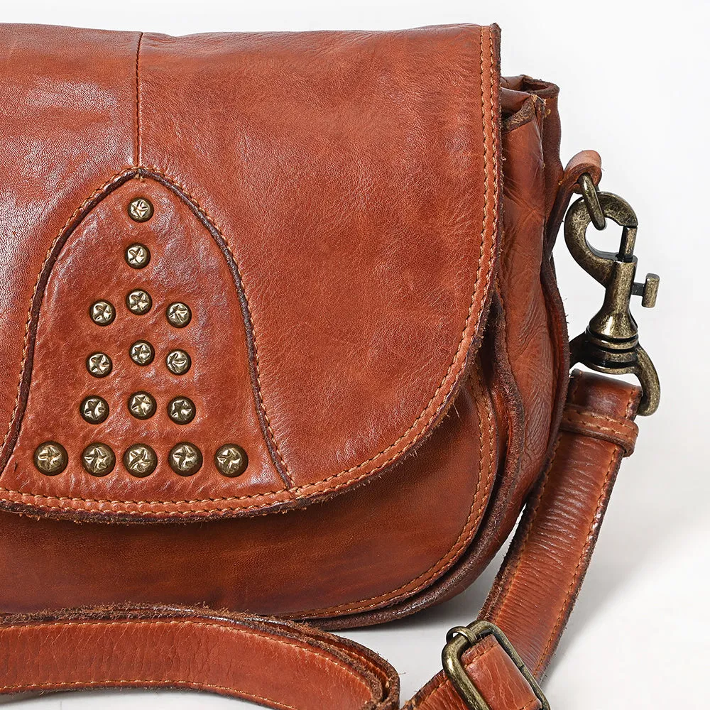 Spaghetti Western Swc161Cg Cross Body I Vintage Handmade Drum Dyed Genuine European Cowhide Leather Women Bag Western Handbag Purse