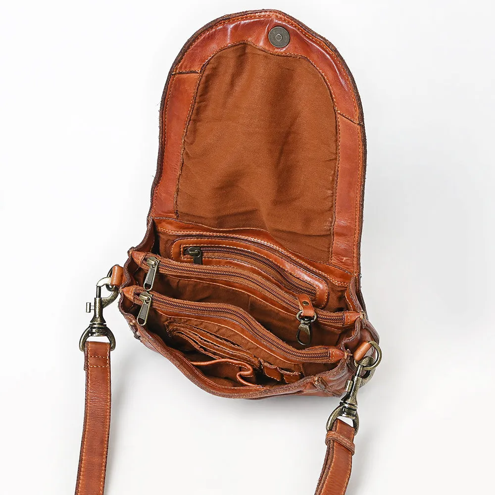 Spaghetti Western Swc161Cg Cross Body I Vintage Handmade Drum Dyed Genuine European Cowhide Leather Women Bag Western Handbag Purse
