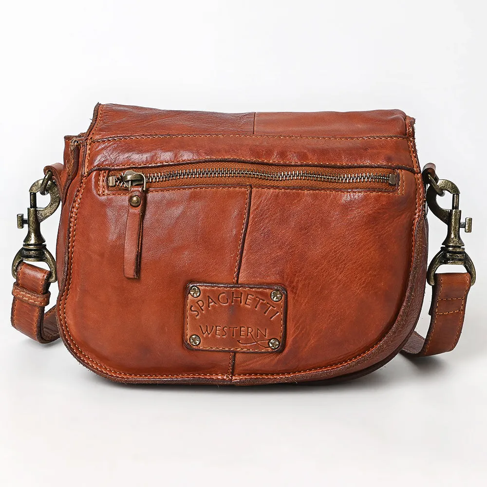 Spaghetti Western Swc161Cg Cross Body I Vintage Handmade Drum Dyed Genuine European Cowhide Leather Women Bag Western Handbag Purse