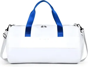Sports Duffel Bags Dry and Wet Separation Fitness Bag Cylinder Waterproof Travel Portable Sports Bag Sport Gym Bag(White)
