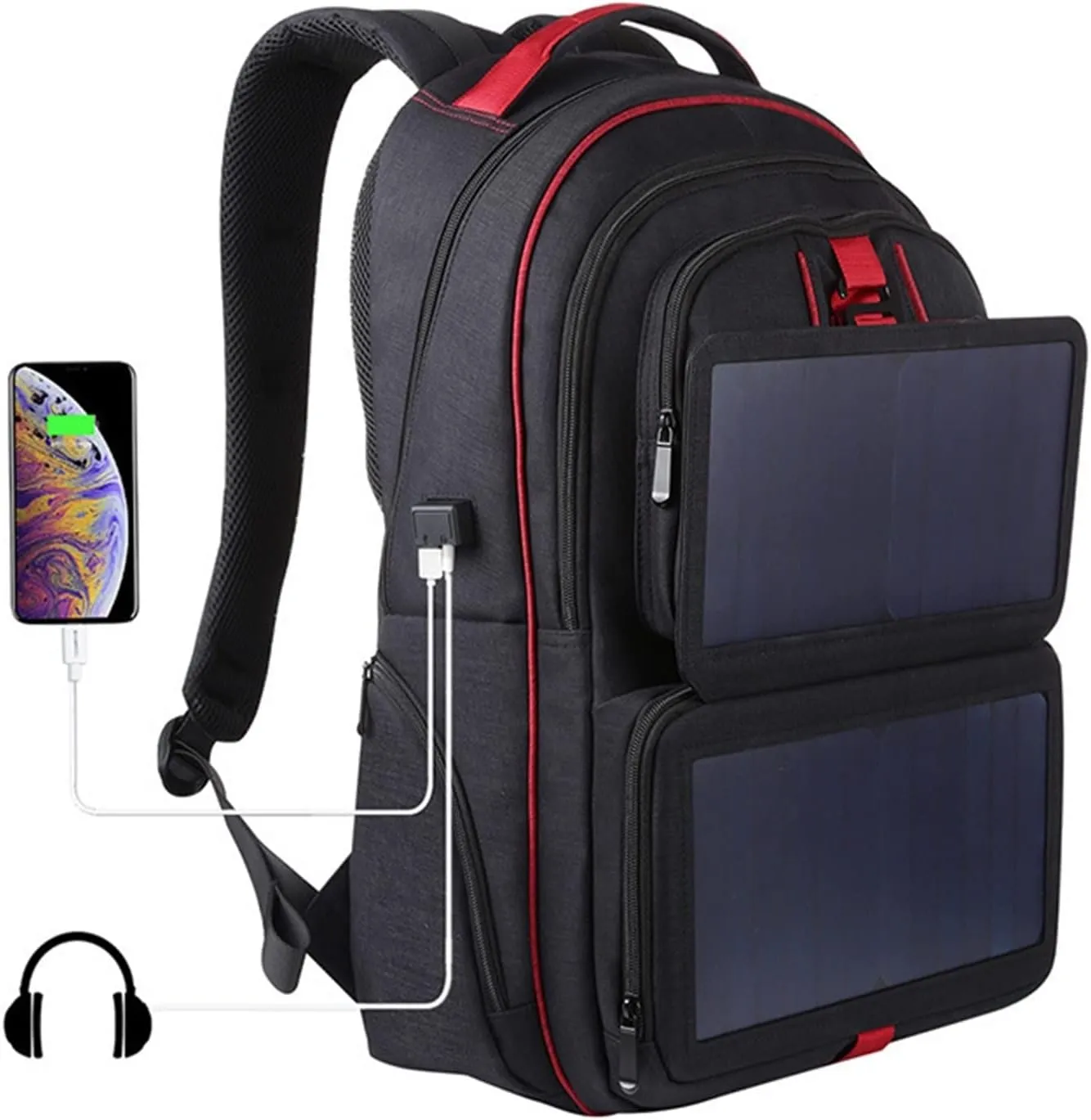 Sports Duffel Bags Solar Backpack Computer Phone USB Charging Bag Solar Powered Designer Bagpack Outdoor Sport Travel Solar Bag