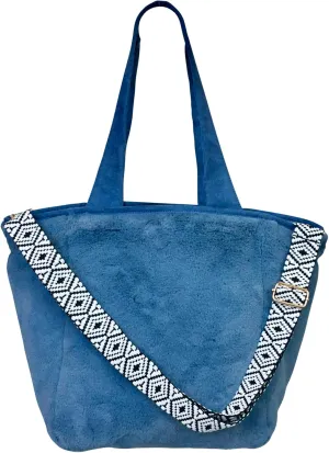 Sprigs Casual Shoulder Bag for Women - Trendy Plush Faux Fur Tote Bag with Detachable Guitar Strap Magnetic Closure & Pockets