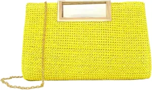 Straw Crossbody Shoulder Bags for Women Raffia Woven Boho Clutch Purse Summer Beach Vacation Evening Handbags