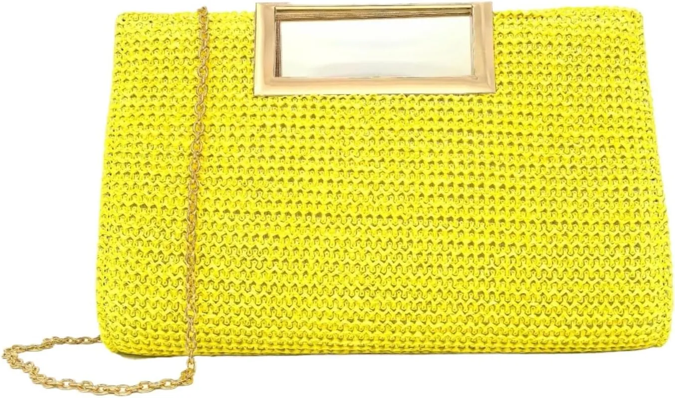 Straw Crossbody Shoulder Bags for Women Raffia Woven Boho Clutch Purse Summer Beach Vacation Evening Handbags